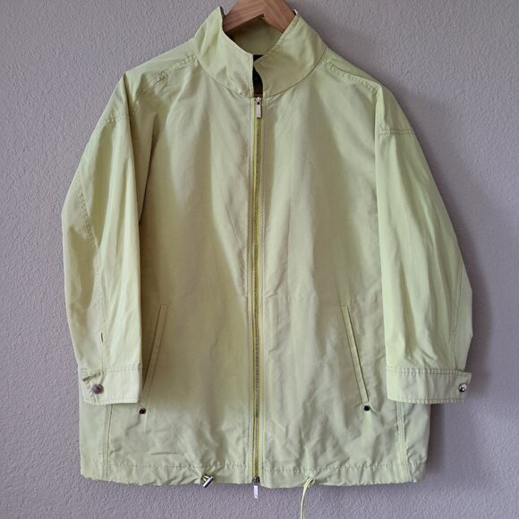 💜Lafayette 148 Lime Green Quarter Sleeve Zip-Up Jacket Size Small - Picture 1 of 9